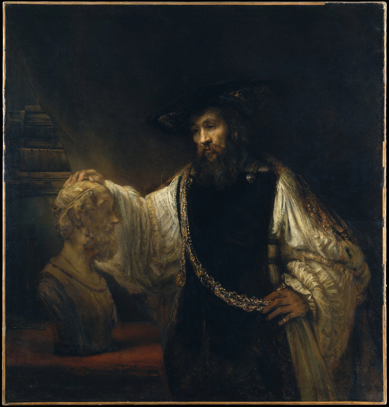 Aristoteles miettii Homeros-patsasta - Rembrandt