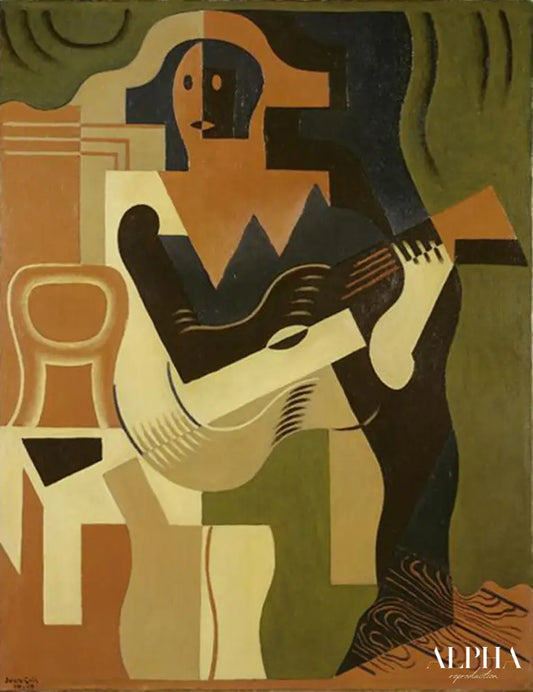 Arlequin avec guitare - Juan Gris - Reproductions de tableaux et peintures haut de gamme