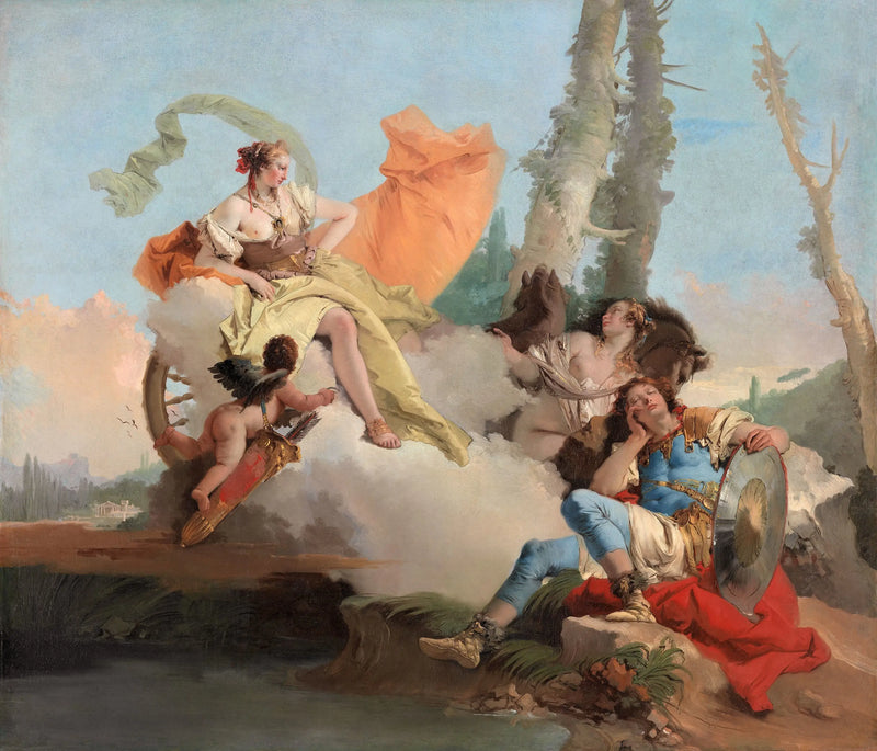 Armida kohtaa Rinaldon nukkuvan - Giovanni Battista Tiepolo