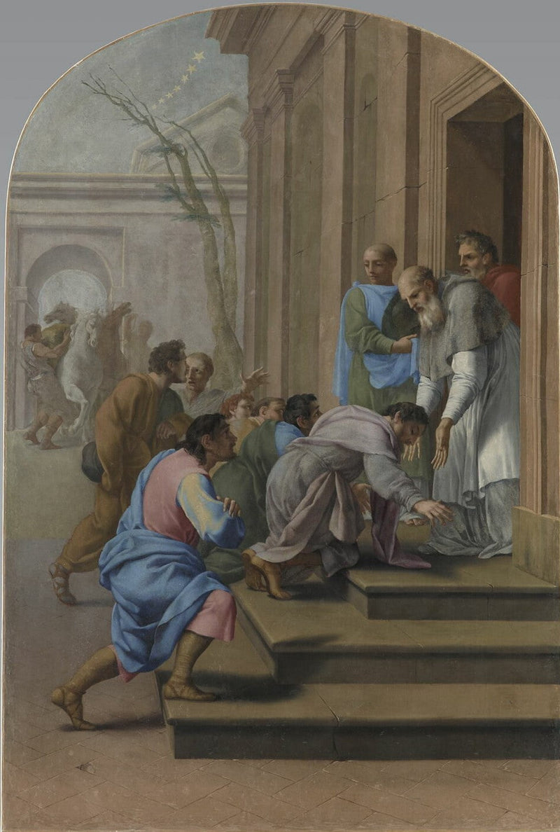 Pyhän Brunon saapuminen Grenobleen, Pyhän Huguesin luo - Eustache Le Sueur