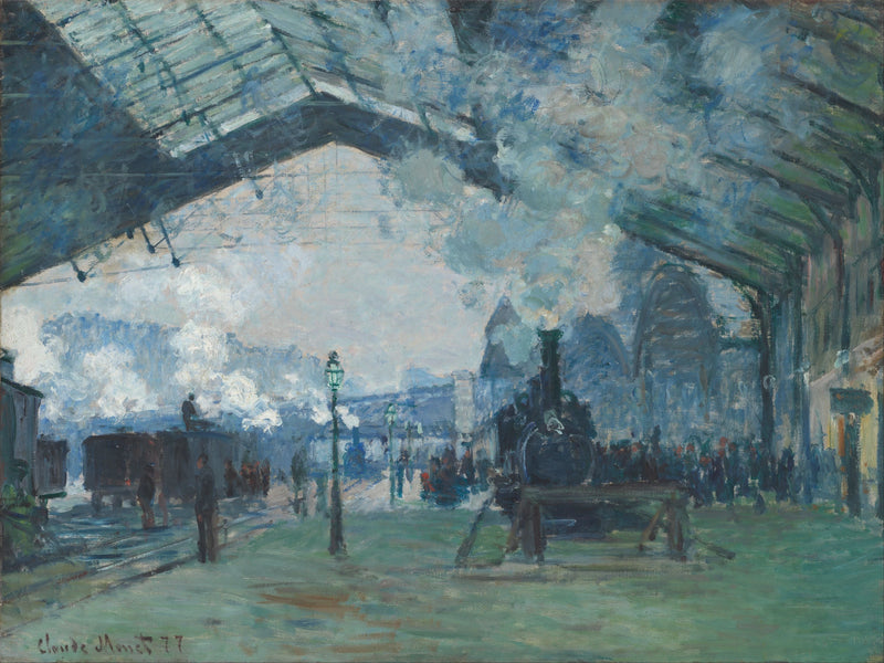 Saint-Lazaren rautatieasema, junan saapuminen - Claude Monet