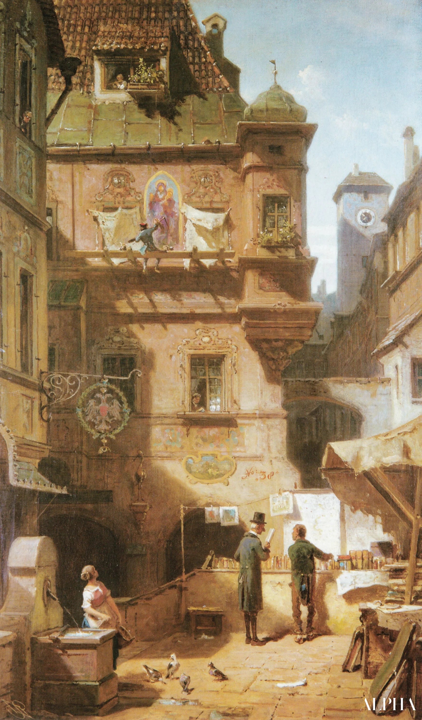 Taide ja tiede - Carl Spitzweg - Korkealaatuiset taulujen ja maalauksien reproduktiot