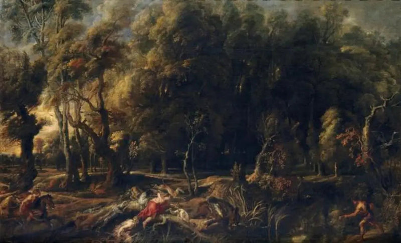 Atalante ja Méléagre metsästämässä Calydonin sikoja - Peter Paul Rubens