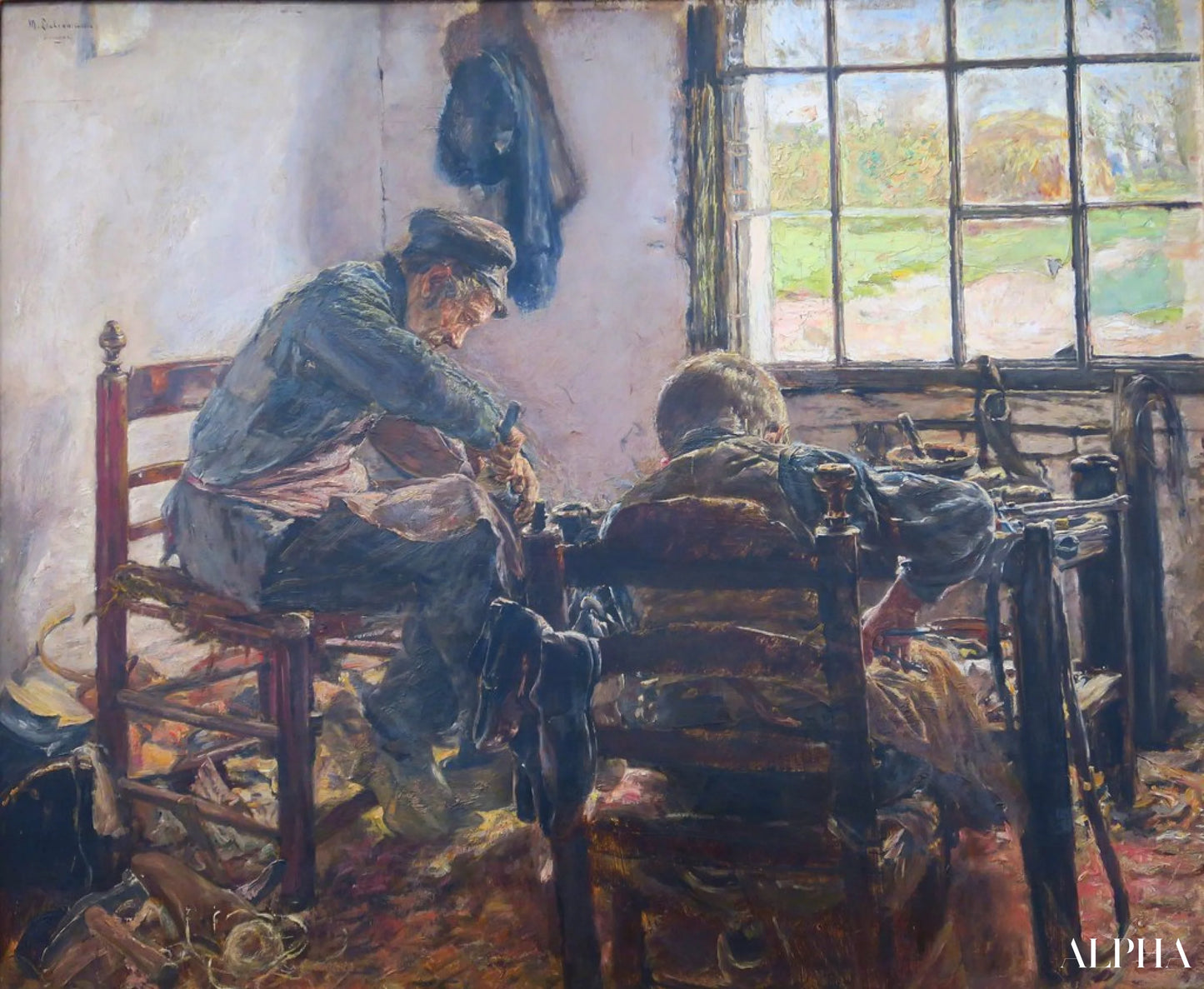 Kenkäverstas - Max Liebermann - Korkealaatuiset taulujen ja maalauksien reproduktiot