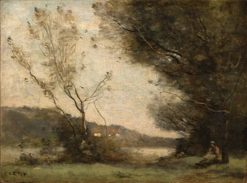 Joen rannalla - Jean-Baptiste Camille Corot