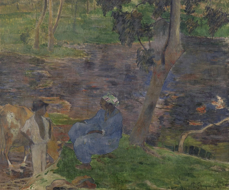 Joen rannalla - Paul Gauguin