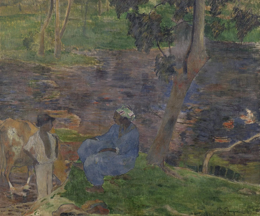 Joen rannalla - Paul Gauguin