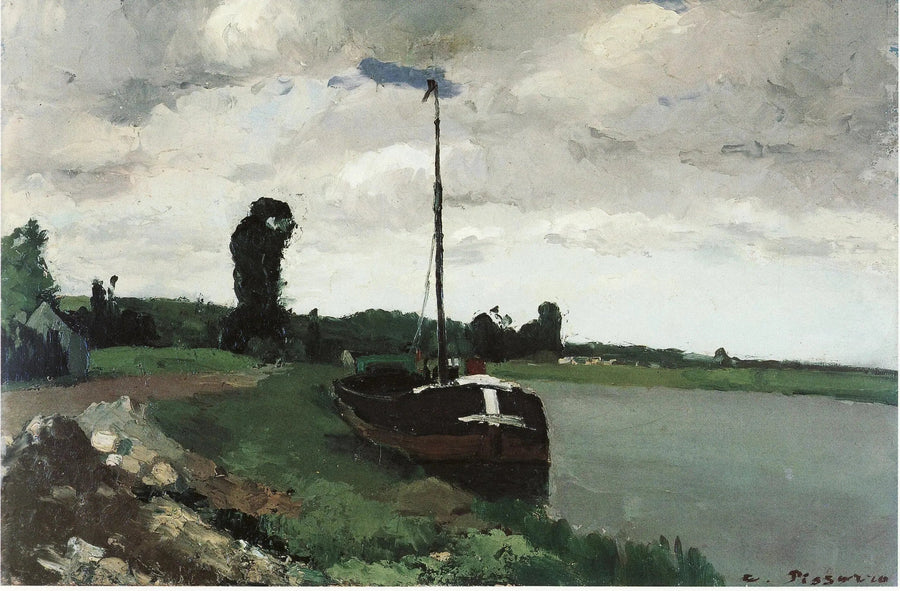 Joen rannalla, Pontoise - Camille Pissarro