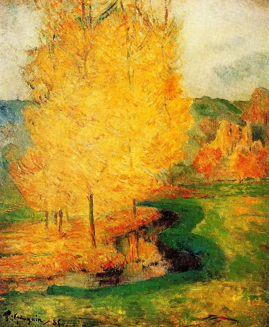 Au bord du ruisseau, automne - Paul Gauguin image 1 copie peinte à la main à l’huile