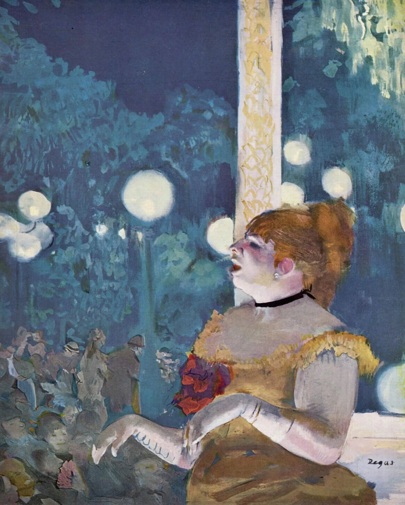 Kahvilassa. Koiran laulu - Edgar Degas