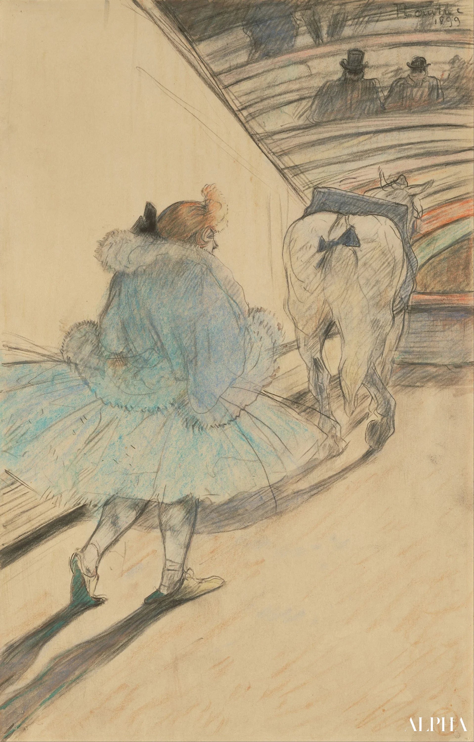 Sirkuksessa: sisäänkäynti areenalle - Toulouse Lautrec - Taulujen ja korkealaatuisten maalauksien reproduktiot