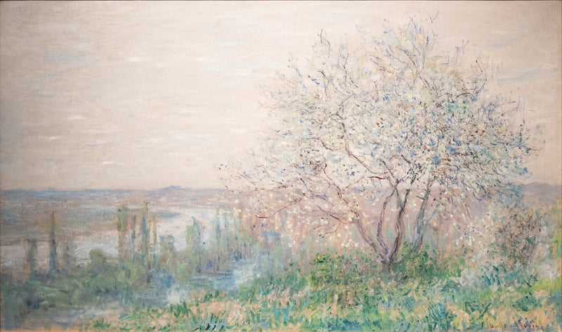 Vétheuilin yläpuolella kevätefekti W587 - Claude Monet