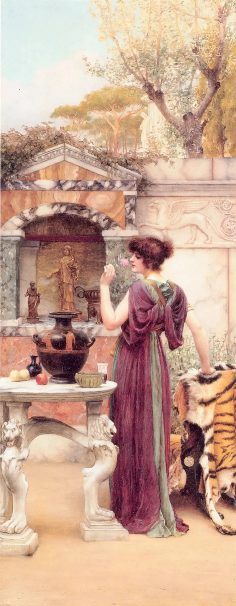 Au Jardin Sanctuaire, Pompeiji - John William Godward