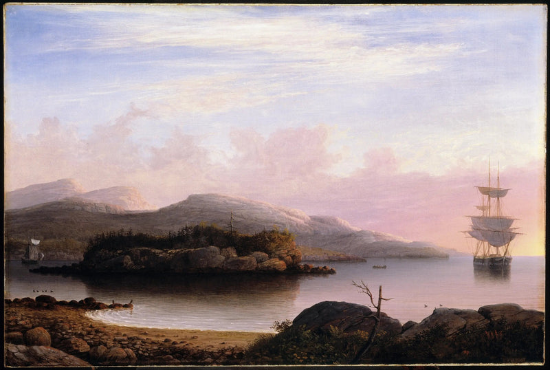 Auringonlasku Monts Désertsin saaren edustalla - Fitz Henry Lane