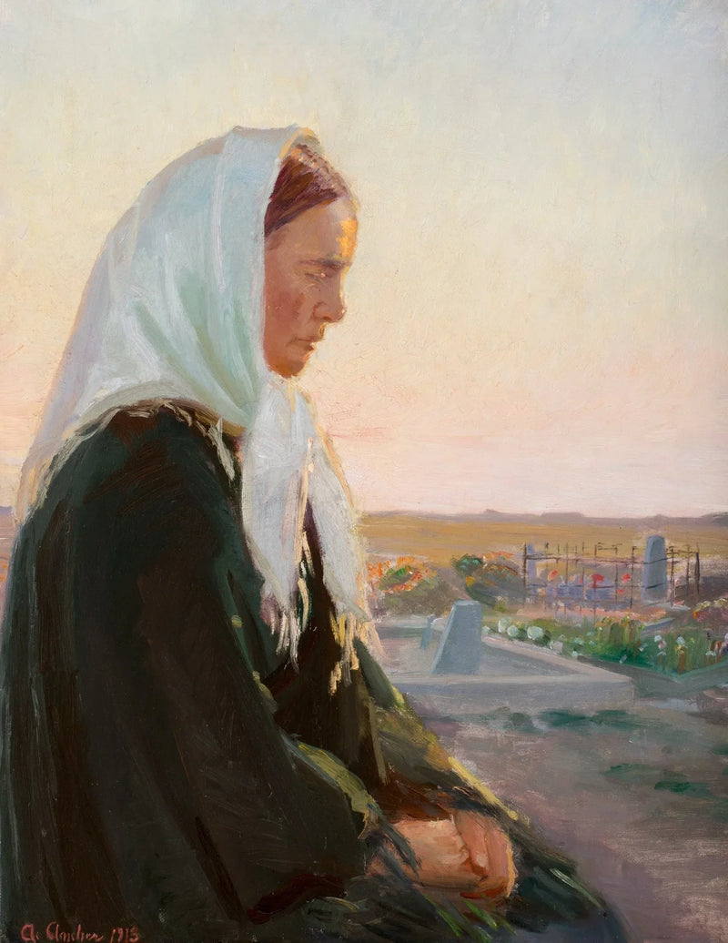 Haudan juurella. - Anna Ancher