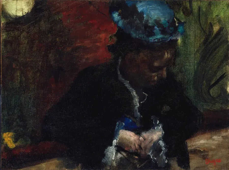 Teatterissa: nainen istuu parvekkeella - Edgar Degas