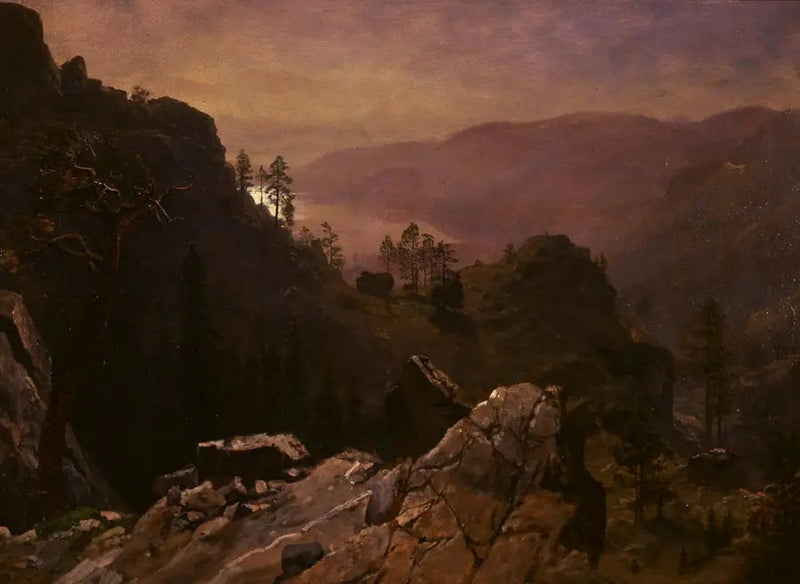 Aamu järven rannalla Donner - Albert Bierstadt