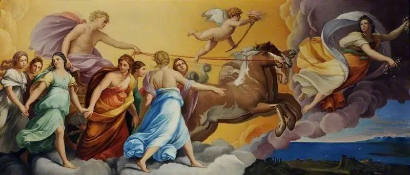 Aurore ja auringon vaunu, jonka ohjaa Apollon - Guido Reni
