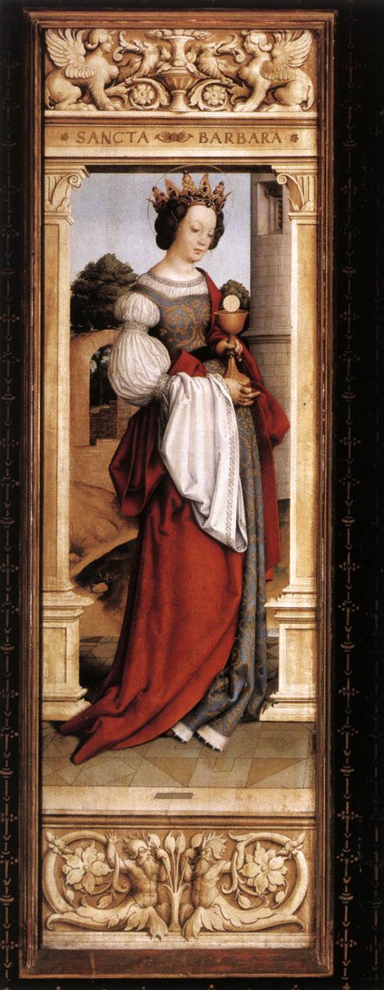 Pyhä Sebastianin alttari: Pyhä Barbara - Hans Holbein vanhempi