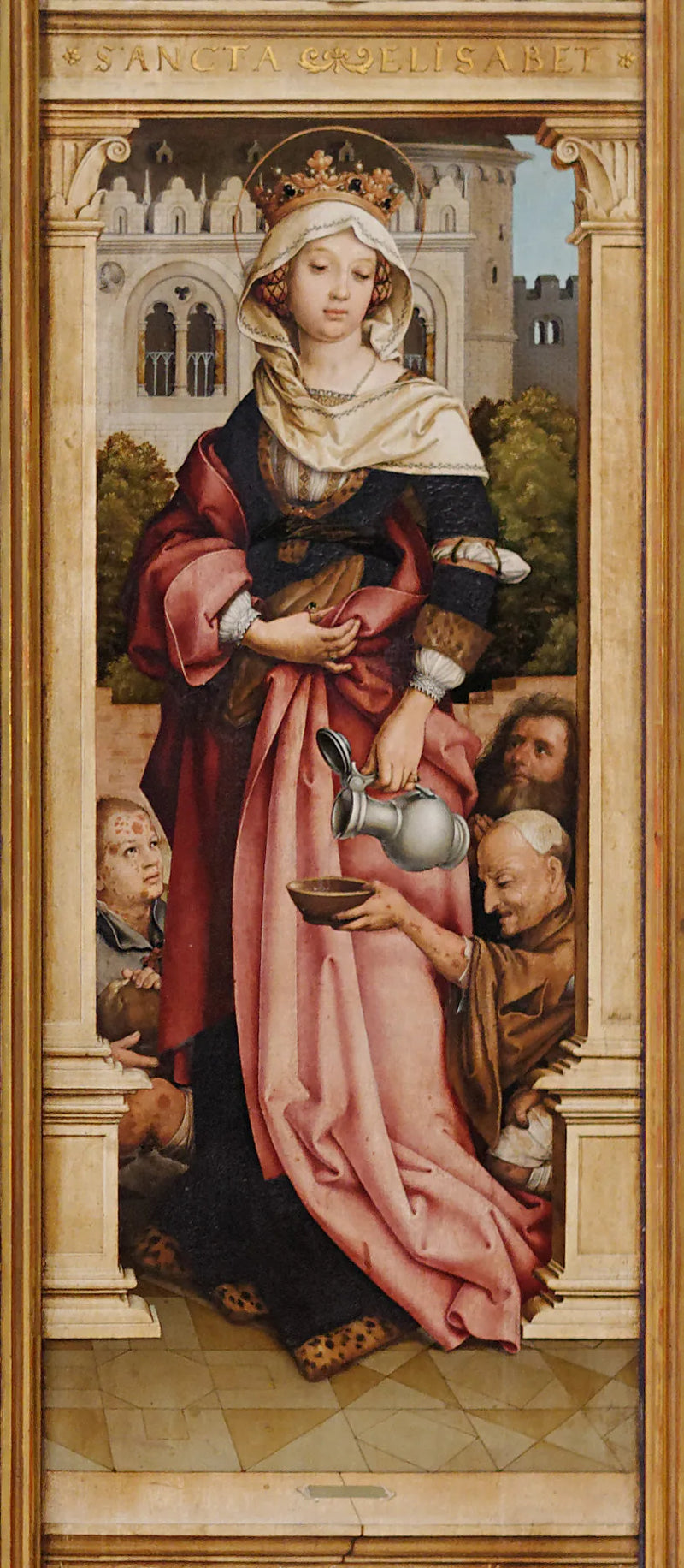 Pyhä Sebastianin alttari: Pyhä Elisabeth Unkarista - Hans Holbein vanhempi