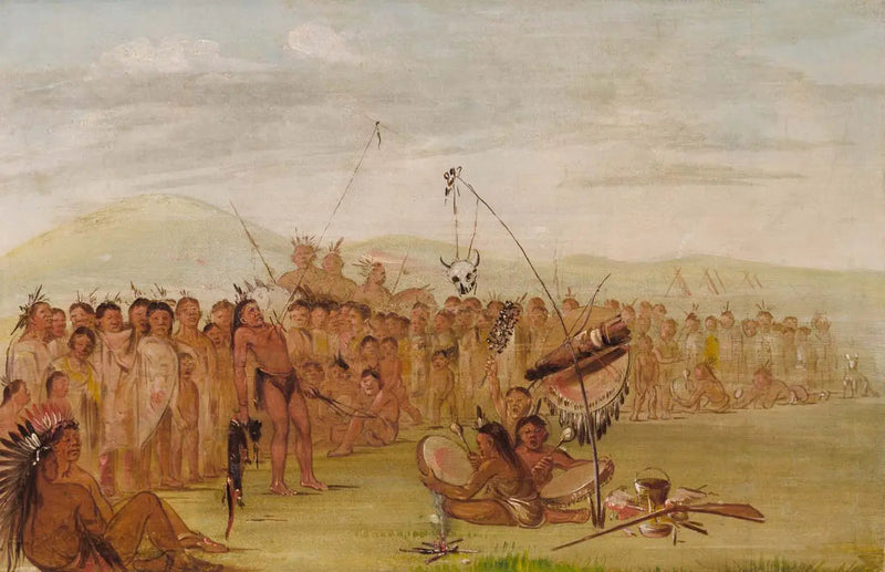Auto-torttu rituaalijumalanpalveluksessa sioux-heimossa - George Catlin