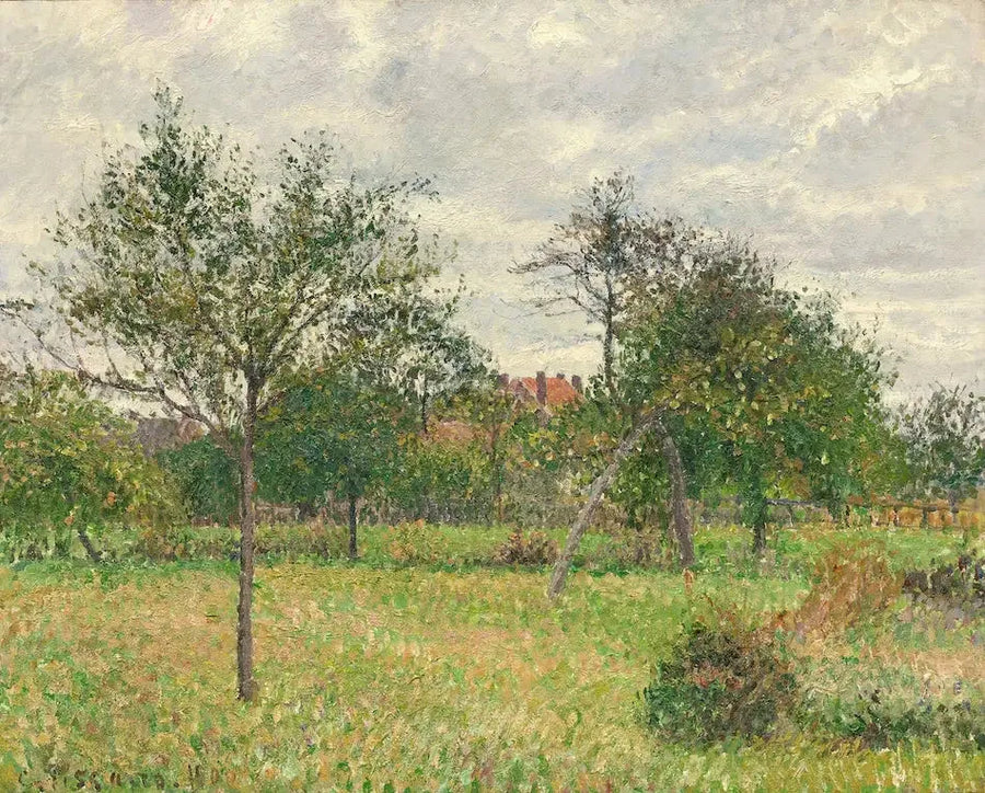 Syksy, Aamu, Pilvinen, Eragny - Camille Pissarro