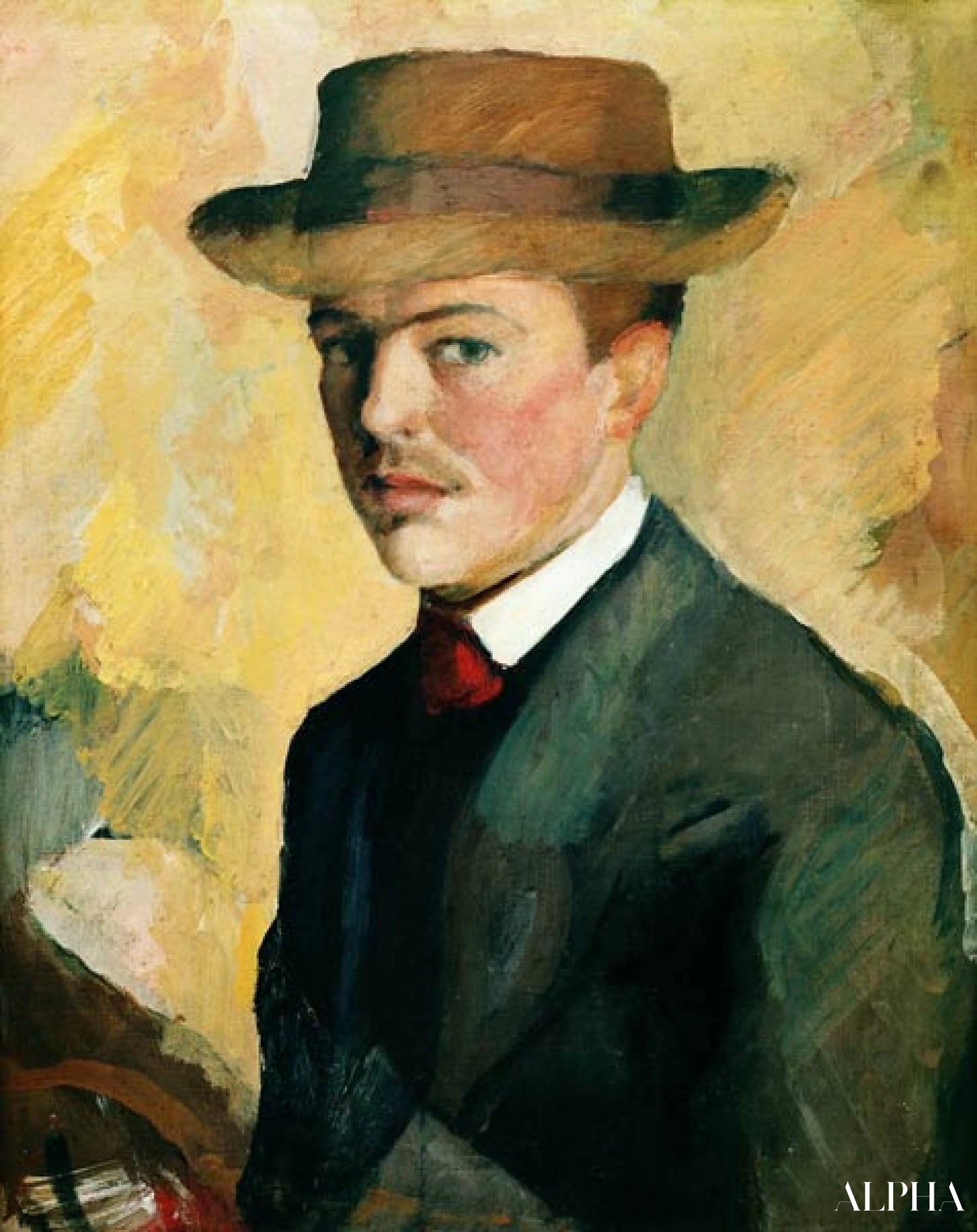 Itsepotretti 1909 - August Macke - Korkealaatuiset taulujen ja maalauksien reproduktiot