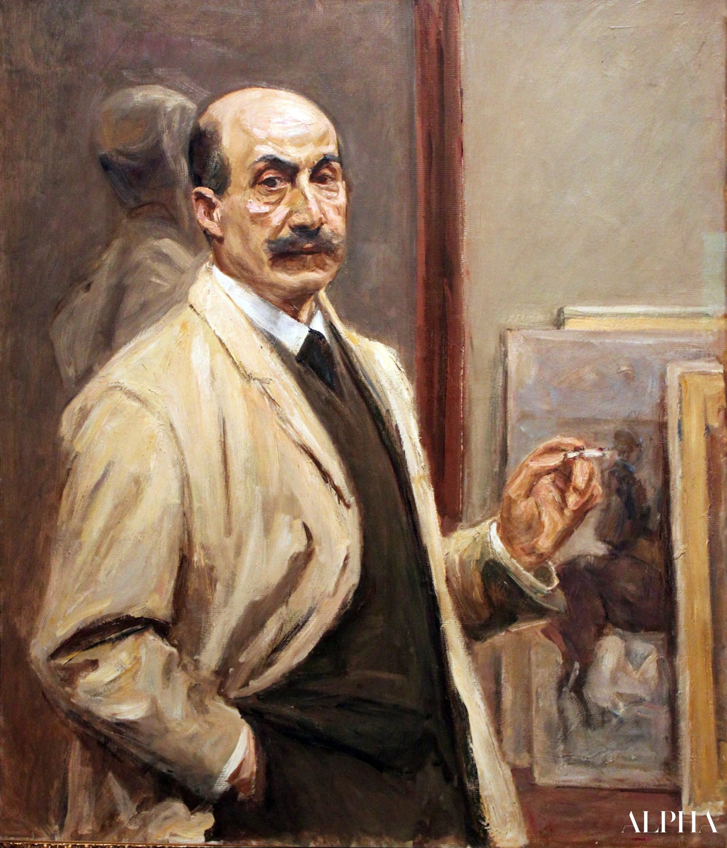 AutoPortrait, 1910 - Max Liebermann - Korkealaatuiset taulujen ja maalauksien reproduktiot