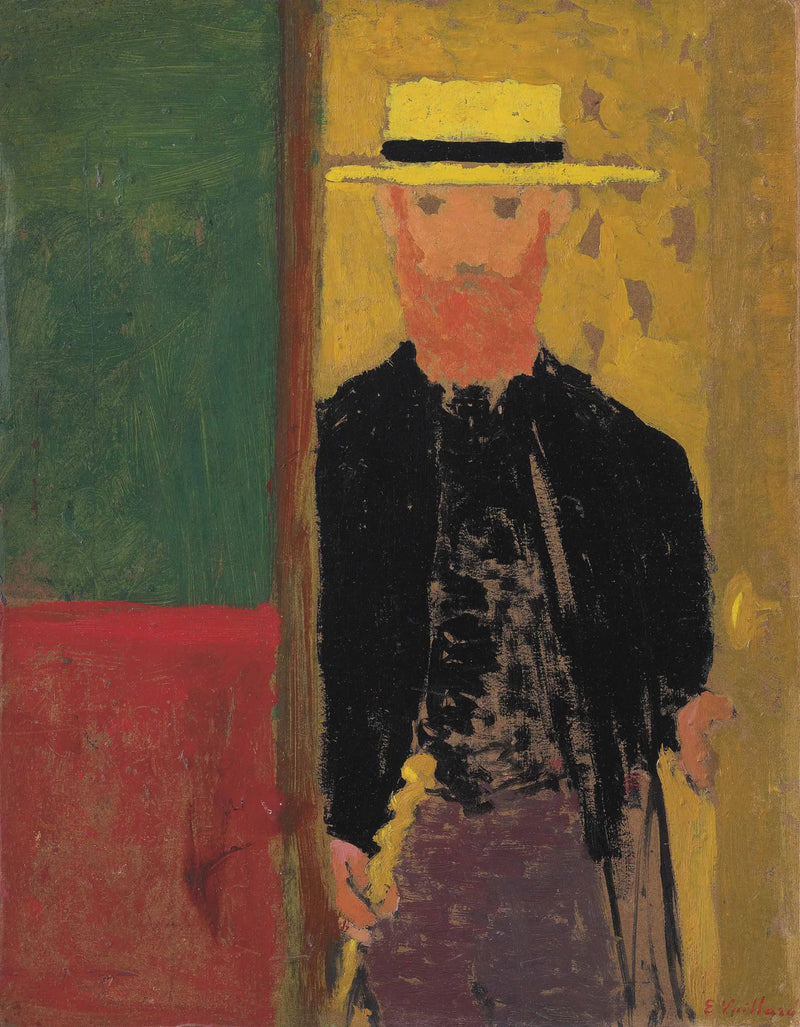 Itsekuvaus sauvalla ja hatulla - Édouard Vuillard