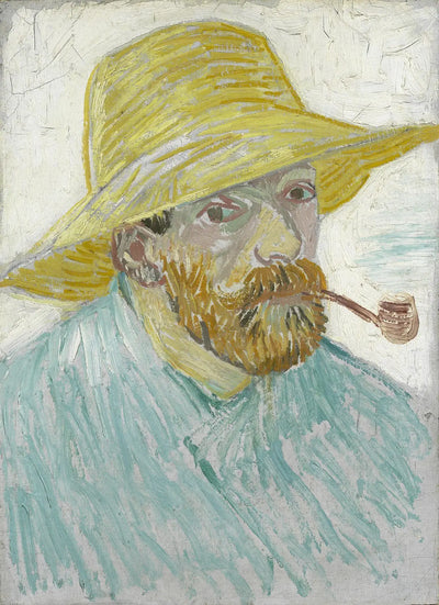 Reproduction du tableau « Autoportrait à la pipe et au chapeau de paille - Vincent van Gogh » par Alpha Reproduction en peinture à l’huile