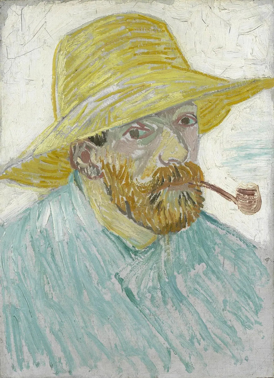 Itseportraiitti piipun ja olkihatun kanssa - Vincent van Gogh