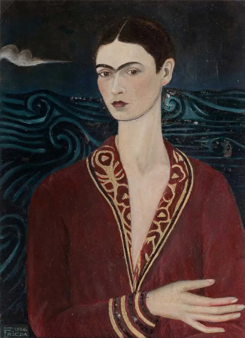 Itsensä muotokuva samettimekossa - Frida Kahlo