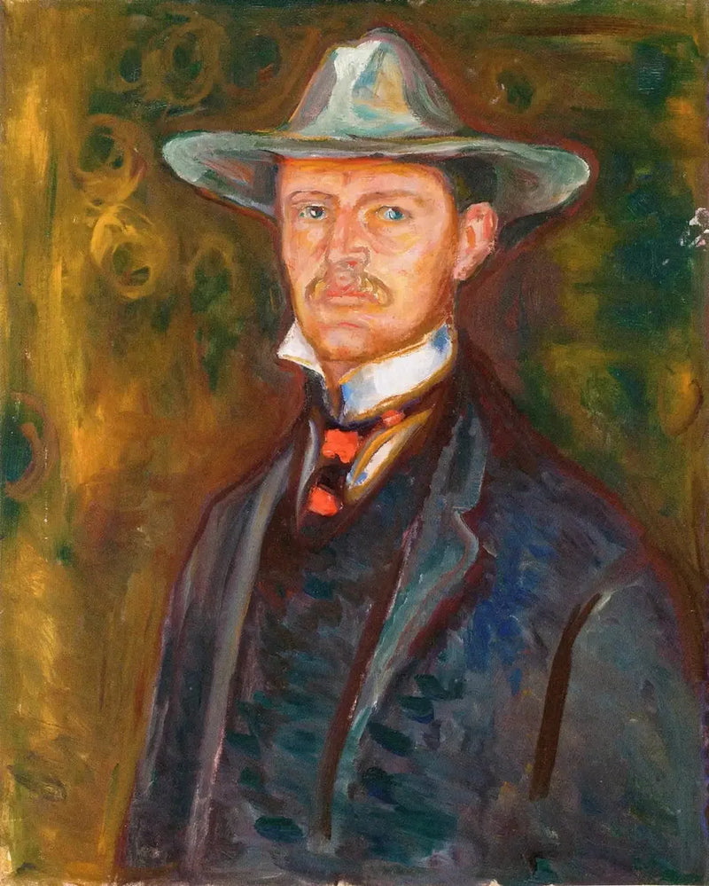 Itseportraiitti leveälierisellä hatulla - Edvard Munch