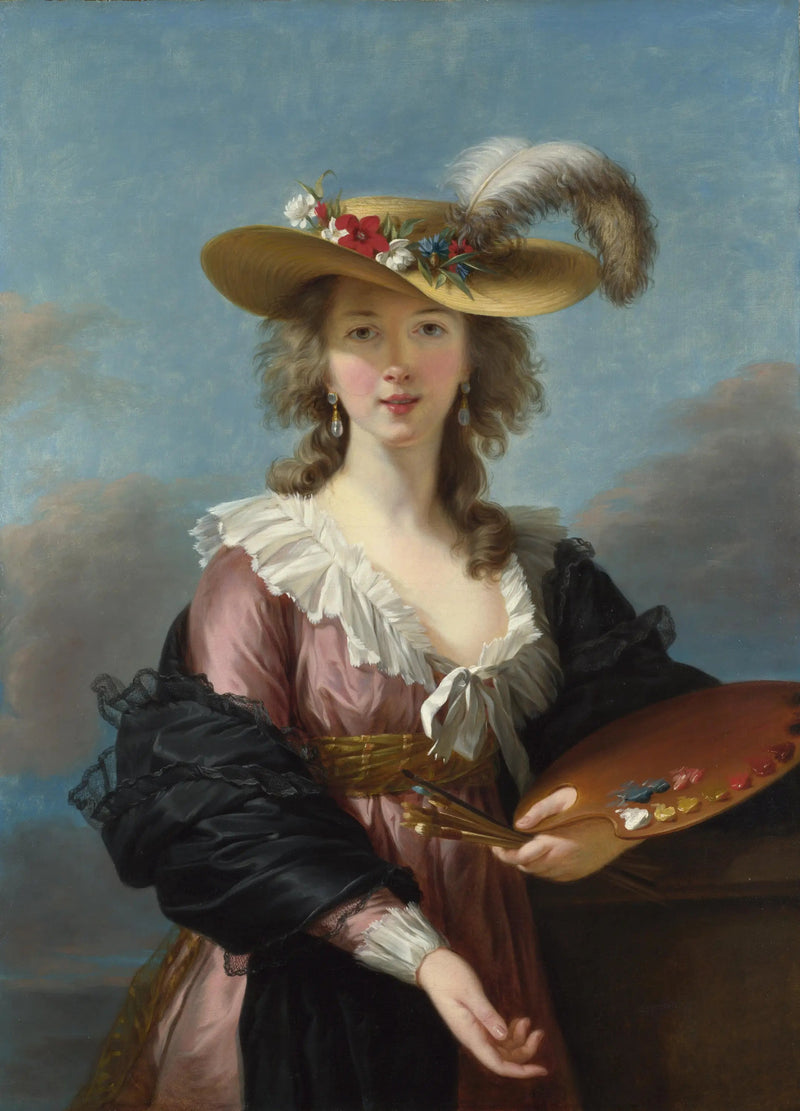 Itsekuvaelma oljihatun kanssa - Élisabeth Vigée Le Brun
