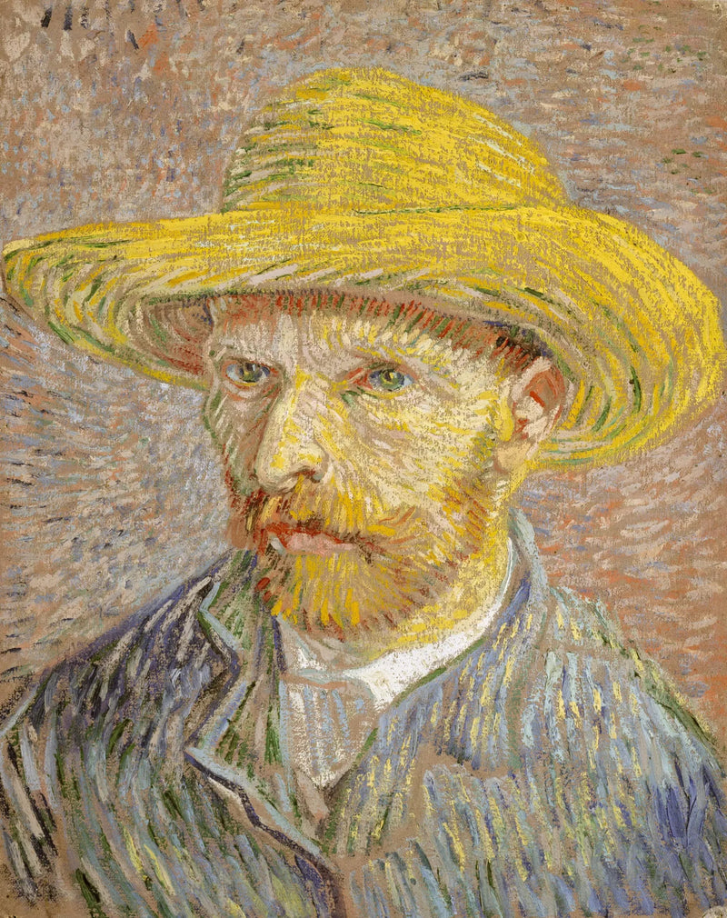 Omakuva olkihattu päässä - Vincent van Gogh