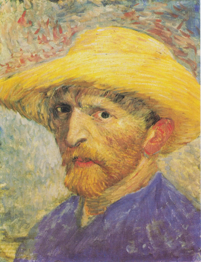 Omakuva olkihattu päässä - Vincent van Gogh