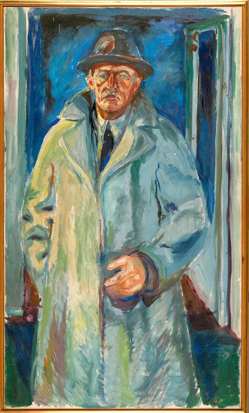 Itsepotretti hatussa ja takissa - Edvard Munch