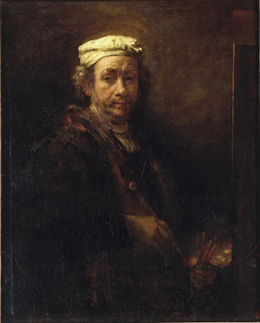 Itsepotretti maalaustelineellä - Rembrandt