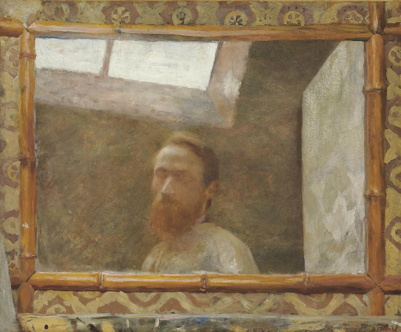 Itsekuva peilissä bambusta - Édouard Vuillard