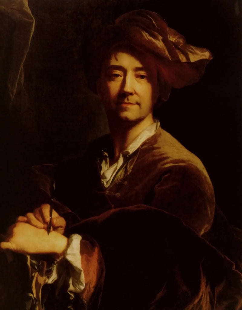 Itsekuvaus lyijykynällä - Hyacinthe Rigaud