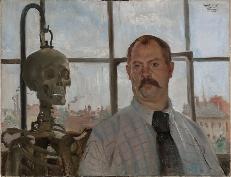 Omakuva luurangon kanssa - Lovis Corinth