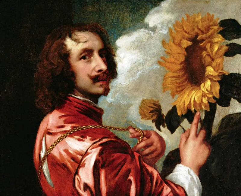 Itsekuvaus auringonkukkien kanssa - Antoine van Dyck