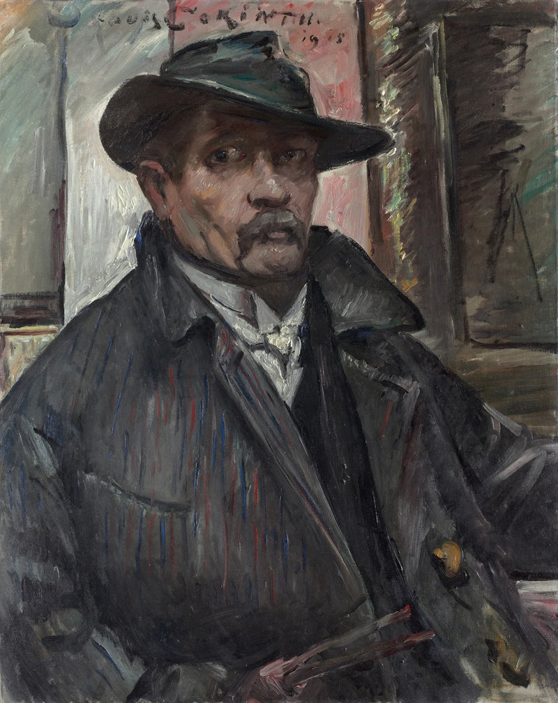 Omakuva hattu ja takki kädessä - Lovis Corinth