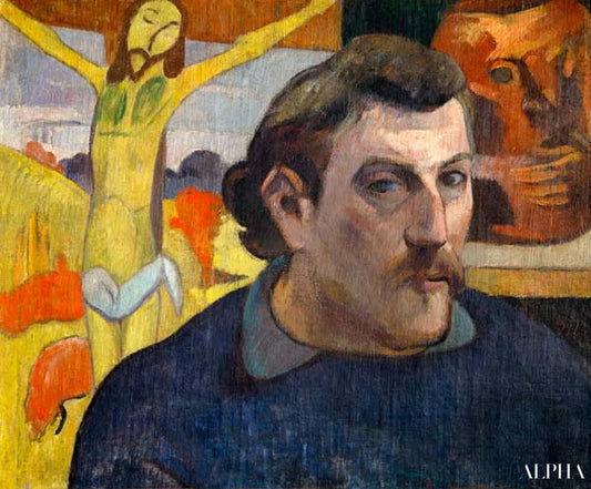 Autoportrait avec le Christ jaune - Paul Gauguin - Reproductions de tableaux et peintures haut de gamme
