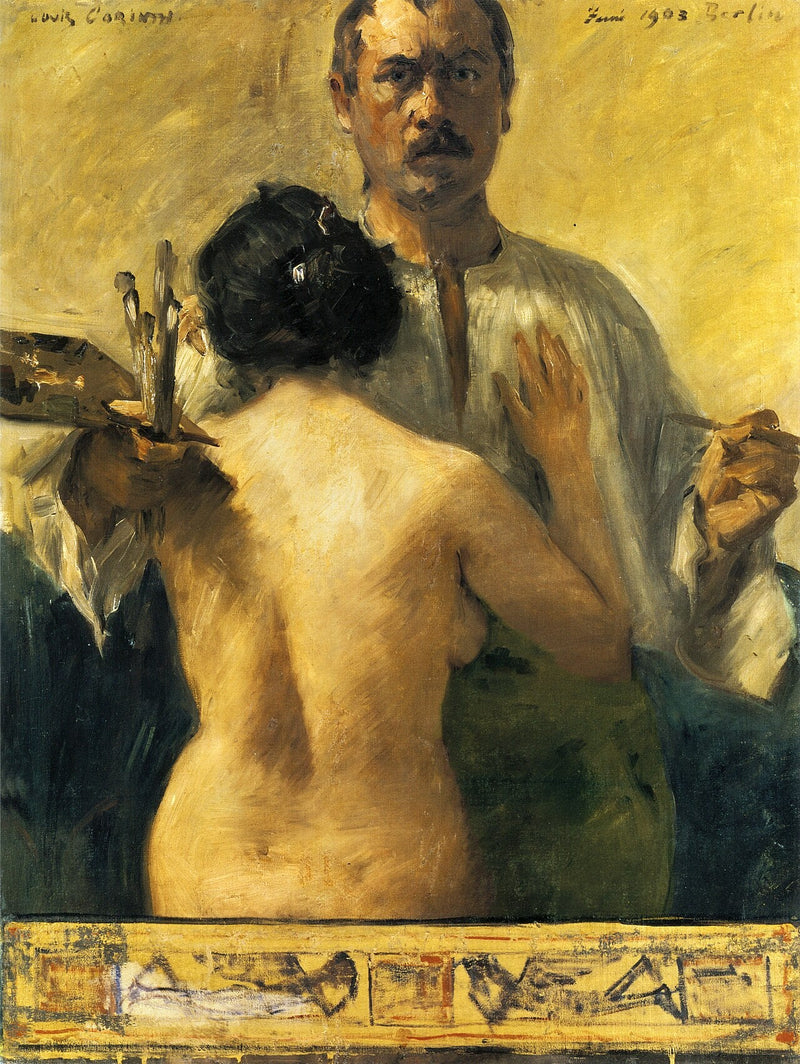Omakuva mallin kanssa - Lovis Corinth
