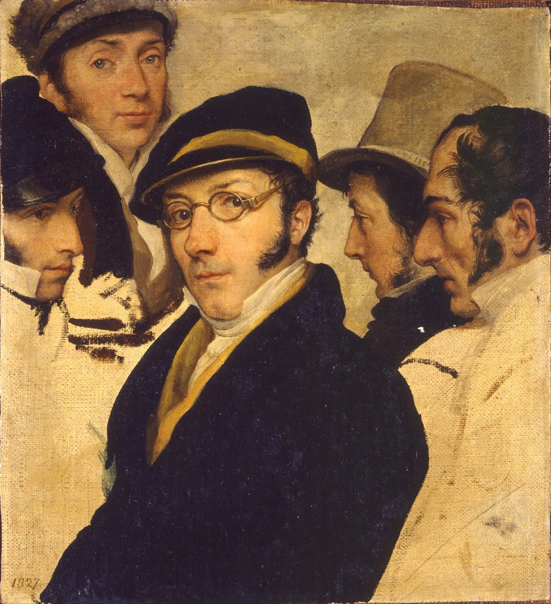 Itsekuvaus ystäväjoukon kanssa - Francesco Hayez