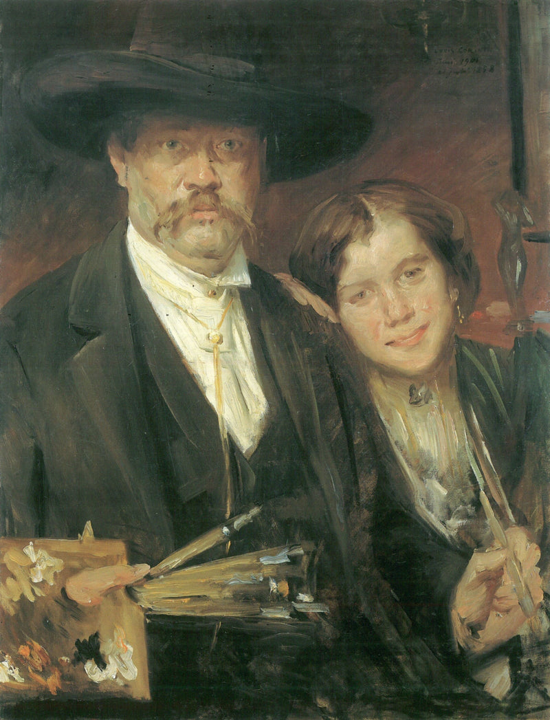 Omakuva mallin kanssa - Lovis Corinth