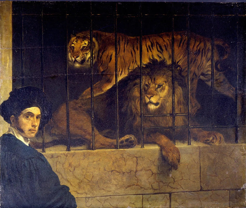 Itsekuva itsä ja tiikeri ja leijona - Francesco Hayez
