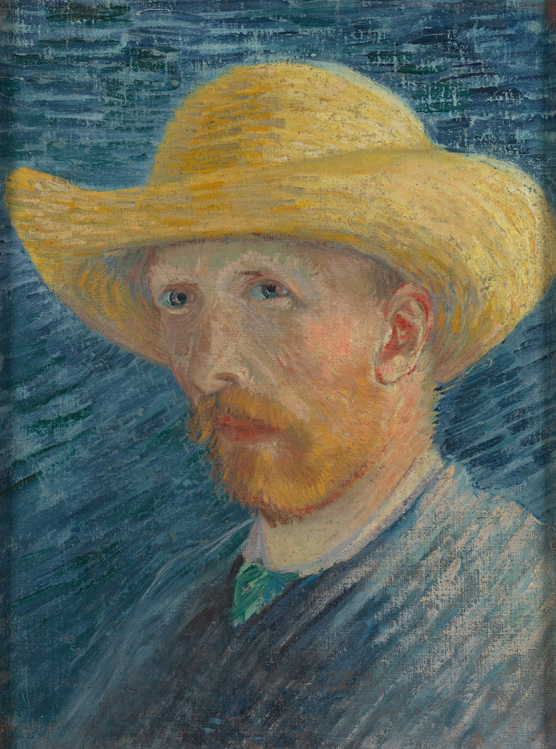Omakuva olkihattu päässä - Vincent van Gogh