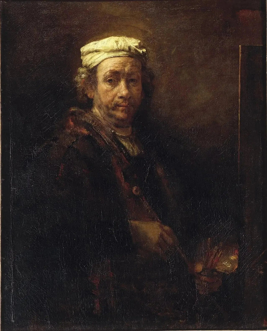Itsepotretti maalaustelineellä - Rembrandt